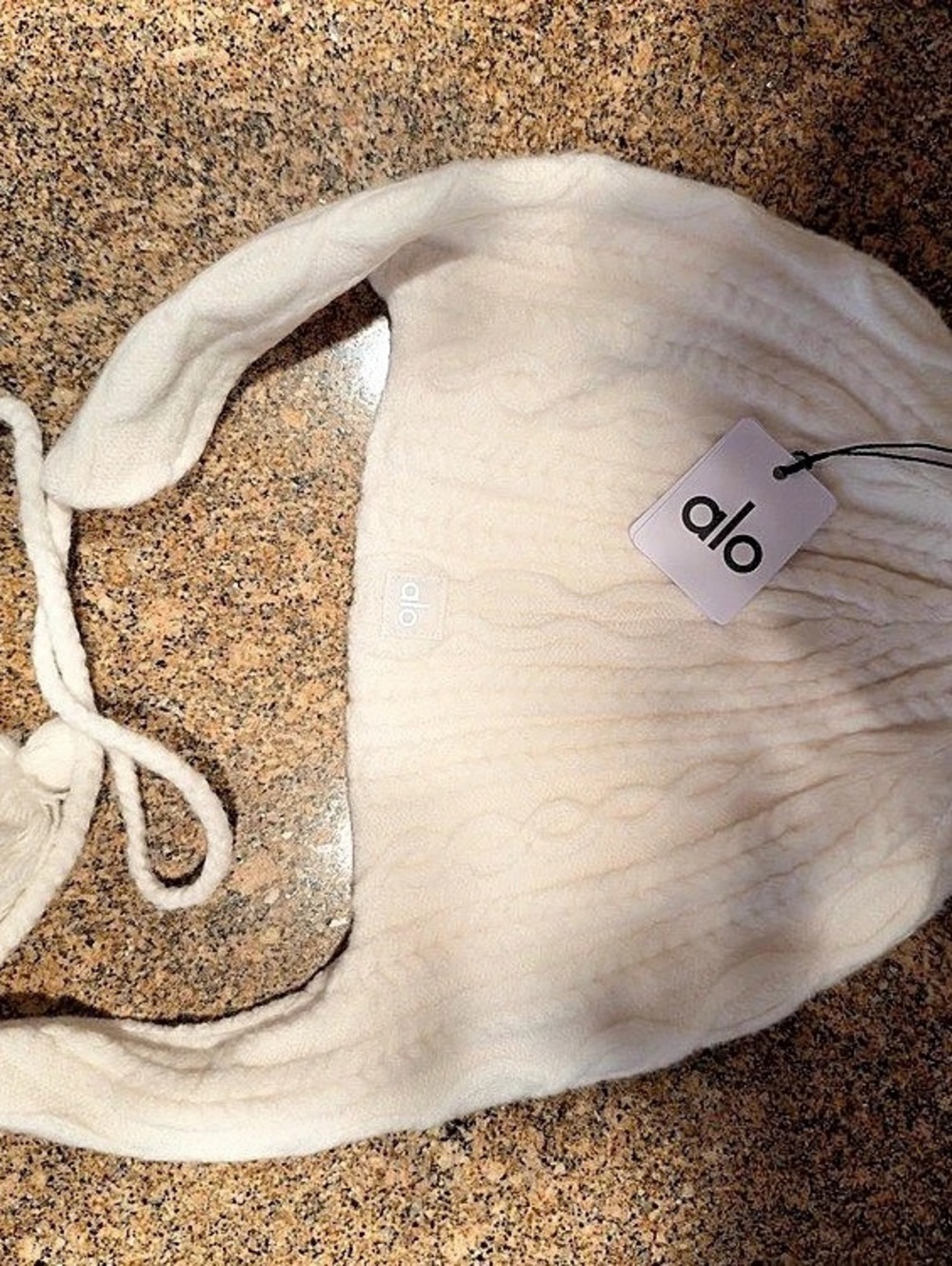 NWT Cable Knit Winter Bliss Earflap Beanie - Ivory